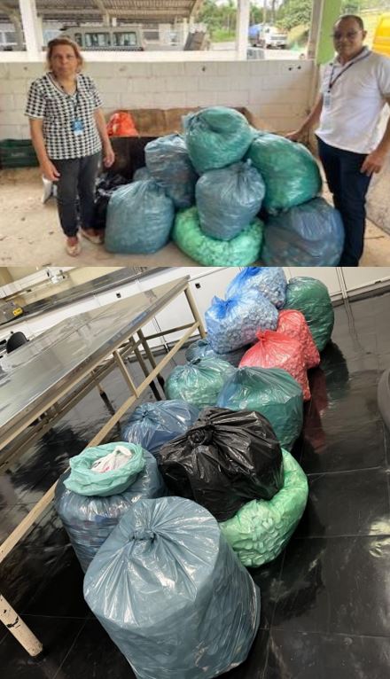 Coleta de tampas plásticas para destinação a projetos sociais - Só nesta ação foram quase 90 kg de tampinhas doadas à SEPA Betim pela comissão setorial AmbientAÇÃO do IPEM-MG.
