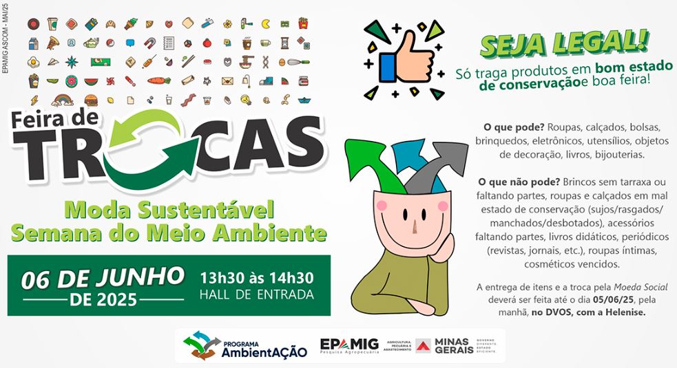 Feira de Trocas da EPAMIG realizada durante as comemorações da Semana do Meio Ambiente 2025